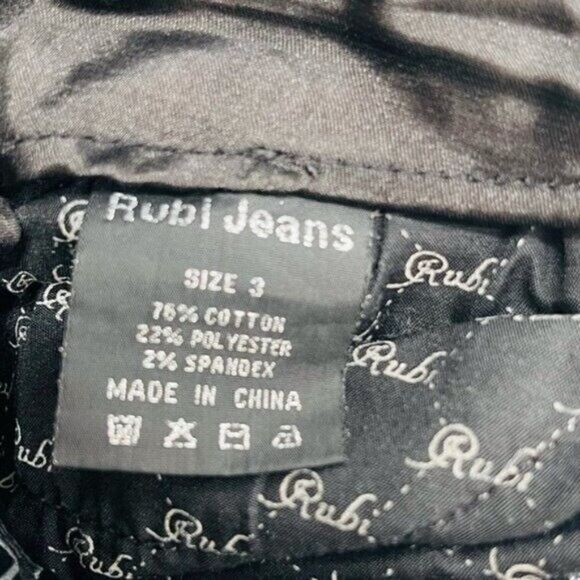 Rubi Jeans womans Skinny Jrs 3 heavily studded destroyed jean stone wash medium - Picture 6 of 8